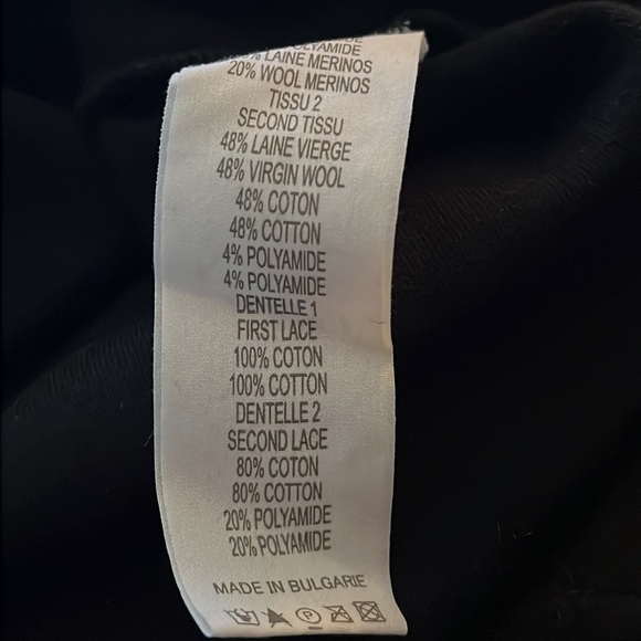 Vanessa Bruno ATHE little black dress mixed media wool / Lace blend Sz 1 / XS - Picture 12 of 14